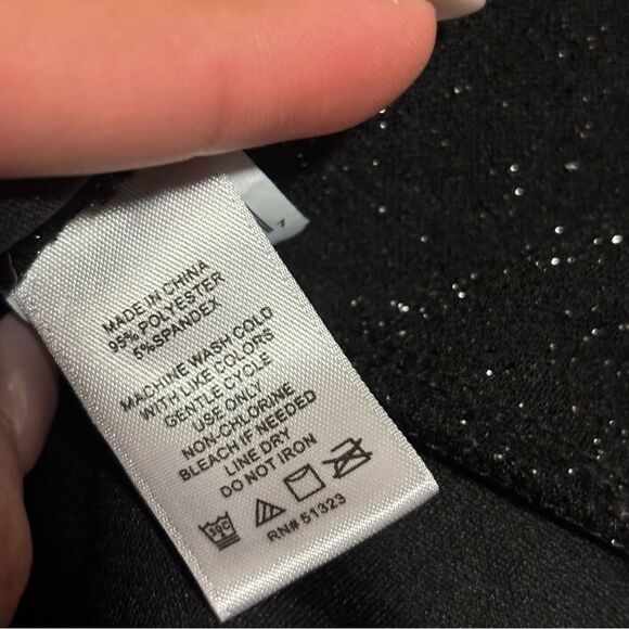 1.State Cropped Textured Wrap Top Black Glitter Shimmer- Size Small - Picture 7 of 8